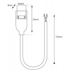 Conector de conexión y alimentación V8 para tira LED 230V de 10mm con cable 150mm